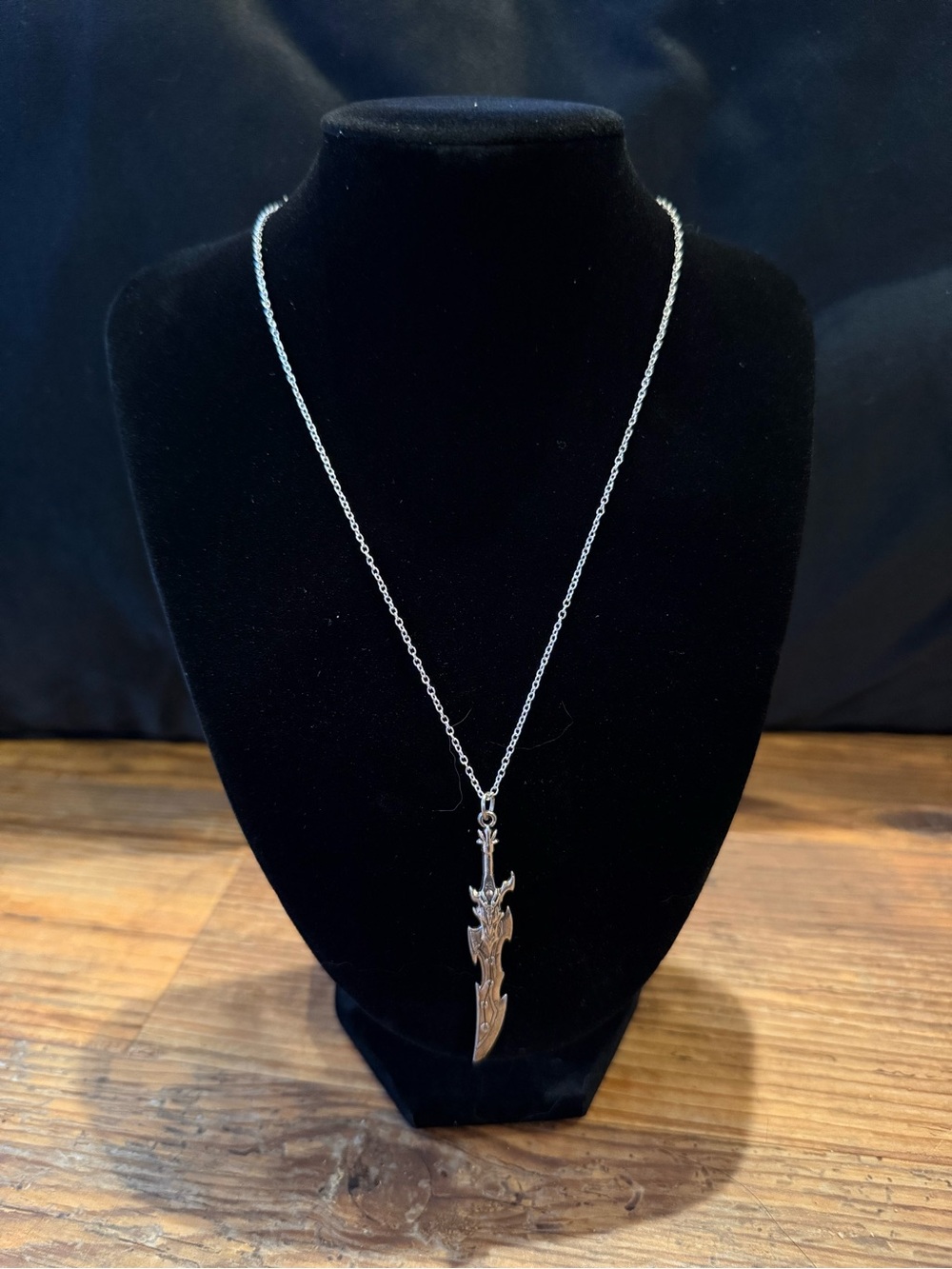 Silver sword necklace